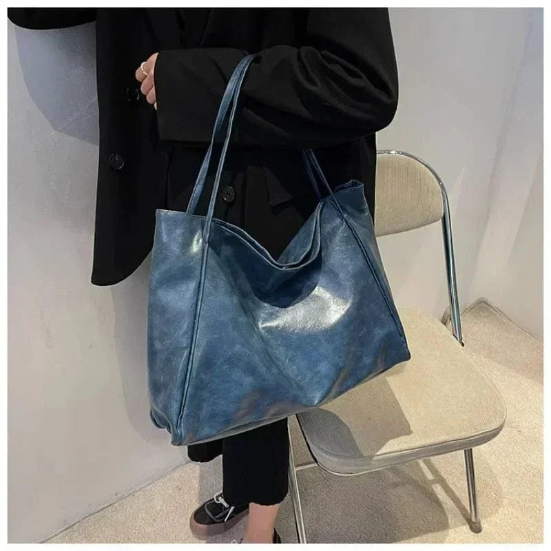 Vegan Leather Tote Bag for Women, Soft Everyday Shoulder Purse