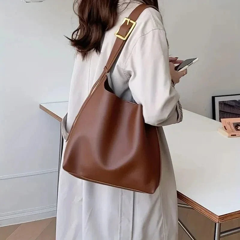 Small Vegan Leather Tote Bag for Women, Soft Everyday Shoulder Purse