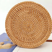 Small Rattan Summer Bag for Women, Natural Summer Vacation Purse, styled as a SheSelects summer accessory