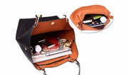 Vegan Leather Tote Bag for Women, Soft Everyday Shoulder Purse in Purple, styled as a SheSelects summer accessory