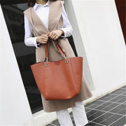 Vegan Leather Tote Bag for Women, Soft Everyday Shoulder Purse in Purple, styled as a SheSelects summer accessory