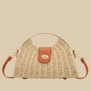 Straw Summer Bag for Women, Natural Summer Vacation Purse in Beige, styled as a SheSelects summer accessory