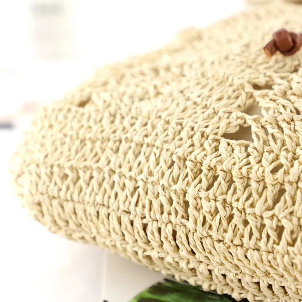 Straw Backpack for Women, Lightweight Summer Travel Bag in Light Brown, styled as a SheSelects summer accessory
