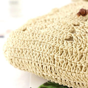 Straw Backpack for Women, Lightweight Summer Travel Bag in Light Brown, styled as a SheSelects summer accessory