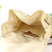 Straw Backpack for Women, Lightweight Summer Travel Bag in Light Brown, styled as a SheSelects summer accessory
