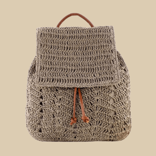 Straw Backpack for Women, Lightweight Summer Travel Bag