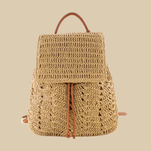 Straw Backpack for Women, Lightweight Summer Travel Bag