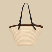 Straw Summer Bag for Women, Natural Summer Vacation Purse in Beige, styled as a SheSelects summer accessory