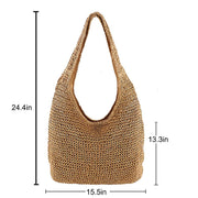 Straw Summer Bag for Women, Natural Summer Vacation Purse in Black, styled as a SheSelects summer accessory