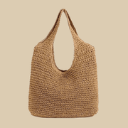 Straw Summer Bag for Women, Natural Summer Vacation Purse in Black, styled as a SheSelects summer accessory