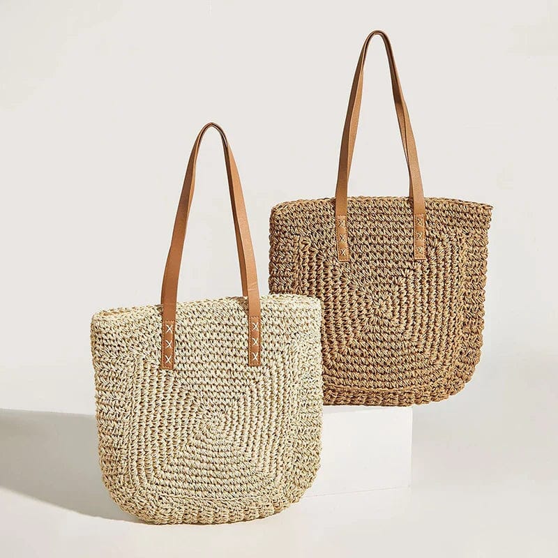 Straw Summer Bag for Women, Natural Summer Vacation Purse in Beige, styled as a SheSelects summer accessory