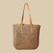 Straw Summer Bag for Women, Natural Summer Vacation Purse in Beige, styled as a SheSelects summer accessory