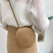 Straw Summer Bag for Women, Natural Summer Vacation Purse in Yellow, styled as a SheSelects summer accessory