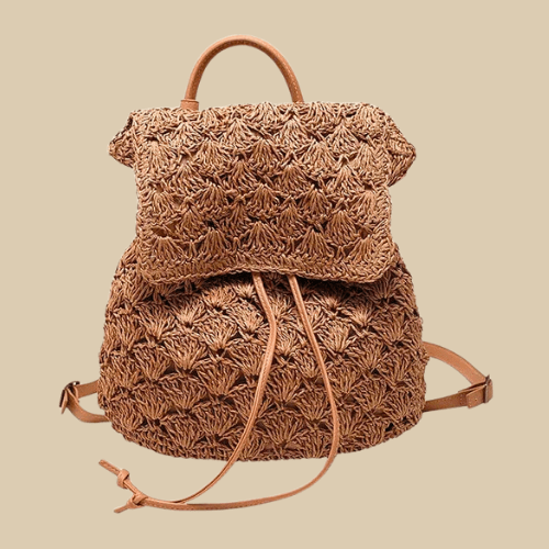 Straw Backpack for Women, Lightweight Summer Travel Bag