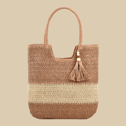 Straw Beach Bag for Women, Lightweight Summer Vacation Purse