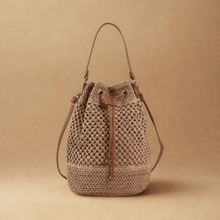 Straw Bucket Bag for Women, Boho Summer Vacation Purse