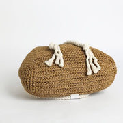 Straw Bucket Bag for Women, Boho Summer Vacation Purse in Black, styled as a SheSelects summer accessory