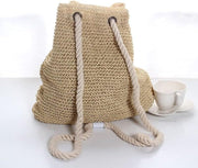 Straw Bucket Bag for Women, Boho Summer Vacation Purse in Black, styled as a SheSelects summer accessory