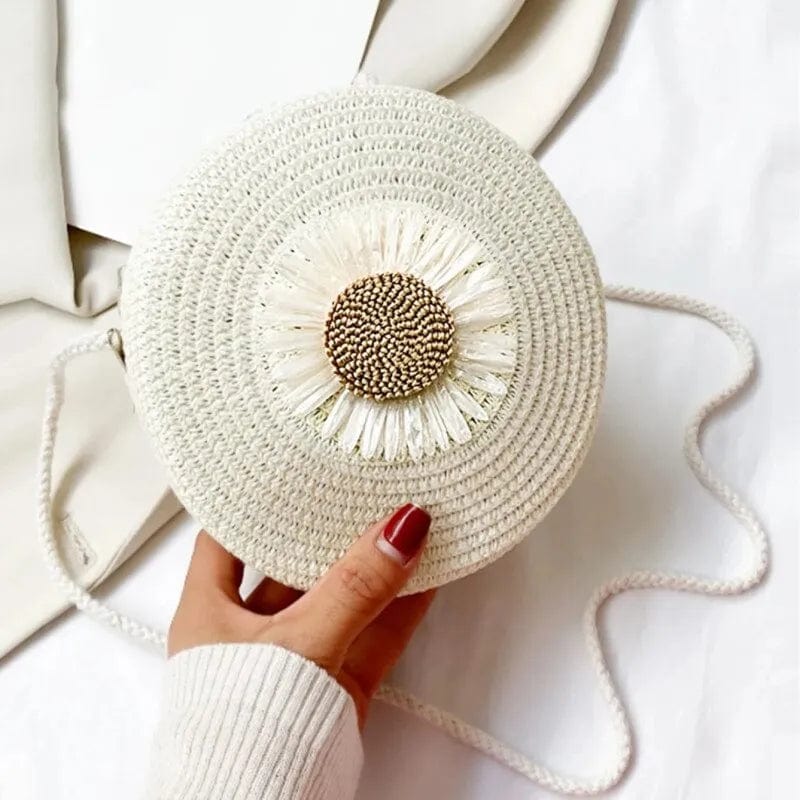 Straw Round Bag for Women, Boho Summer Crossbody Purse