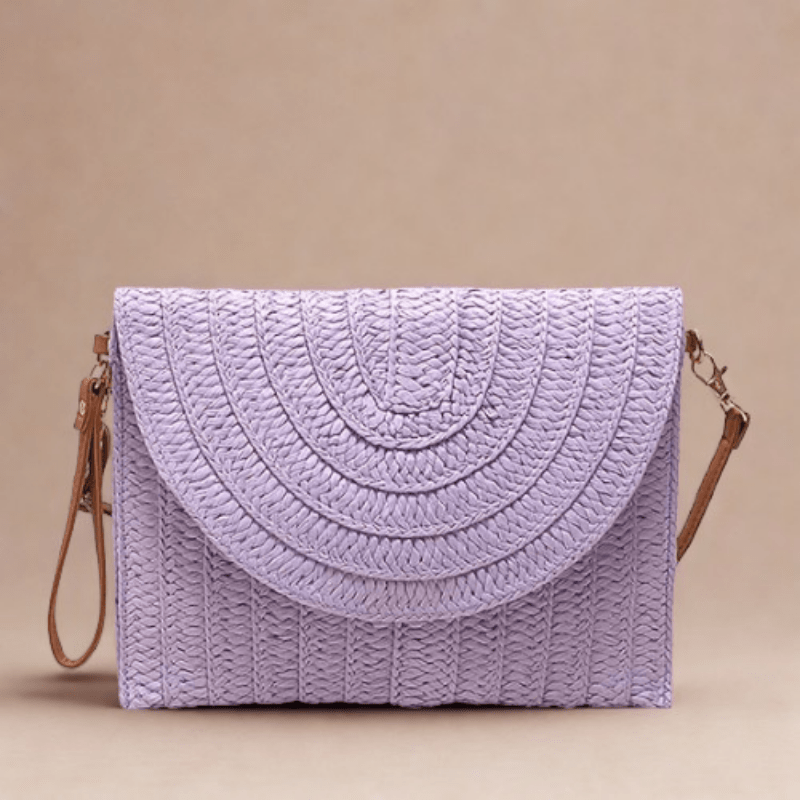 Straw Clutch Bag for Women, Summer Wedding and Bridesmaid Purse in Hot Pink, styled as a SheSelects summer accessory