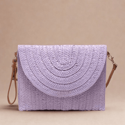 Straw Clutch Bag for Women, Summer Wedding and Bridesmaid Purse in Hot Pink, styled as a SheSelects summer accessory