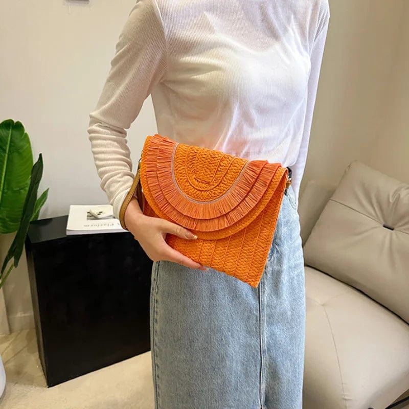 Straw Clutch Bag for Women, Summer Wedding and Bridesmaid Purse