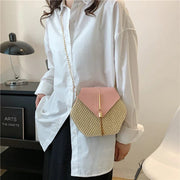 Straw Clutch Bag for Women, Summer Wedding and Bridesmaid Purse in Hot Pink, styled as a SheSelects summer accessory
