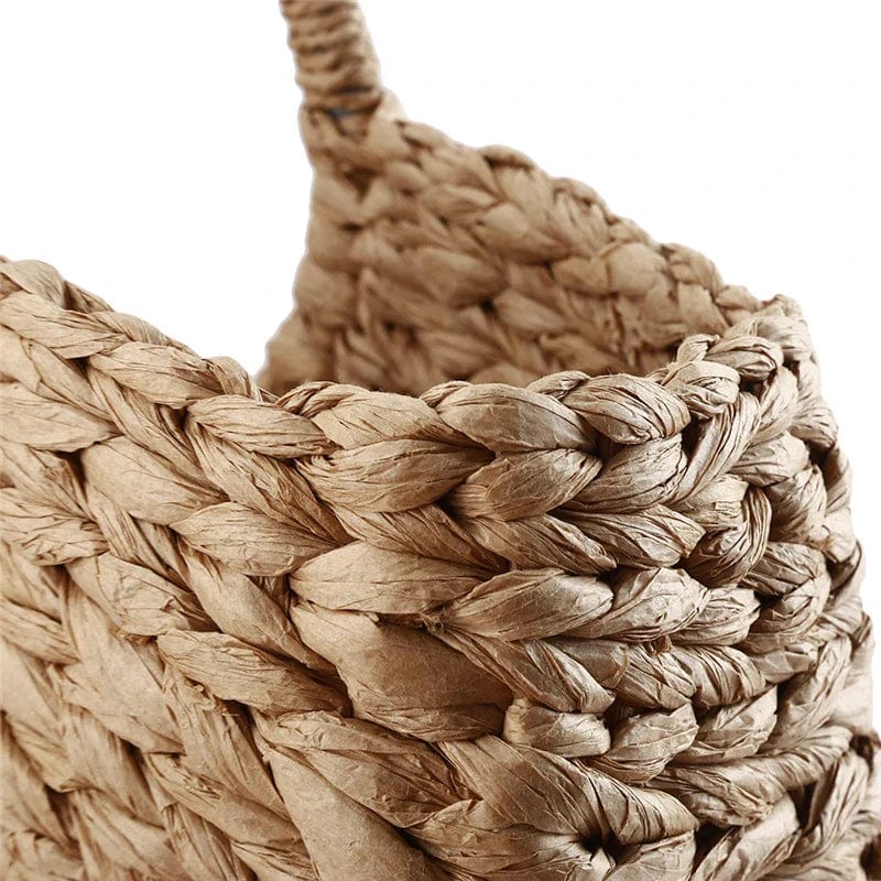 Straw Handbag for Women, Natural Woven Summer Purse in Black, styled as a SheSelects summer accessory