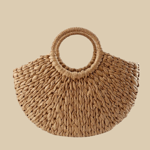 Straw Handbag for Women, Natural Woven Summer Purse