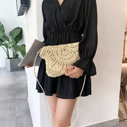Raffia Handbag for Women, Natural Woven Summer Purse in Beige, styled as a SheSelects summer accessory