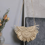 Raffia Handbag for Women, Natural Woven Summer Purse in Beige, styled as a SheSelects summer accessory