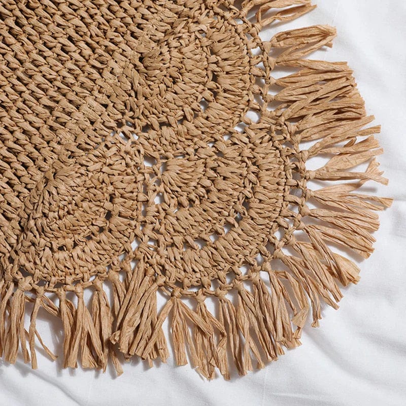 Raffia Handbag for Women, Natural Woven Summer Purse in Beige, styled as a SheSelects summer accessory