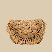 Raffia Handbag for Women, Natural Woven Summer Purse in Beige, styled as a SheSelects summer accessory