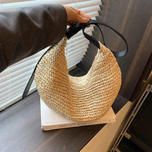 Straw Hobo Bag for Women, Relaxed Woven Summer Shoulder Purse