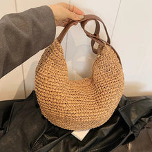 Straw Hobo Bag for Women, Relaxed Woven Summer Shoulder Purse