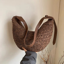 Straw Hobo Bag for Women, Relaxed Woven Summer Shoulder Purse