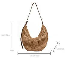 Straw Hobo Bag for Women, Relaxed Woven Summer Shoulder Purse