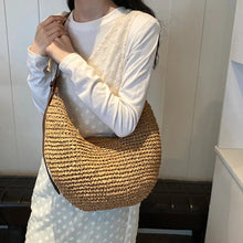 Straw Hobo Bag for Women, Relaxed Woven Summer Shoulder Purse
