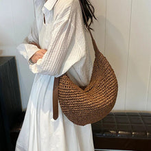 Straw Hobo Bag for Women, Relaxed Woven Summer Shoulder Purse