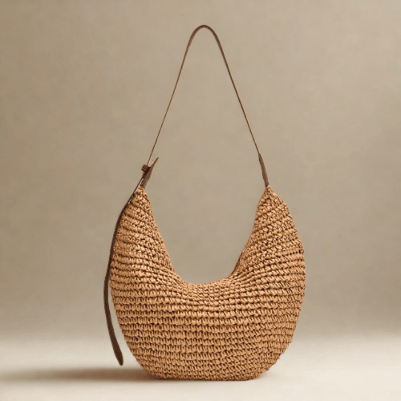Straw Hobo Bag for Women, Relaxed Woven Summer Shoulder Purse