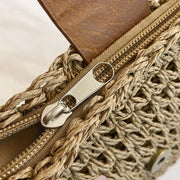 Straw Crossbody Bag for Women, Woven Summer Purse with Easy Strap in Beige, styled as a SheSelects summer accessory