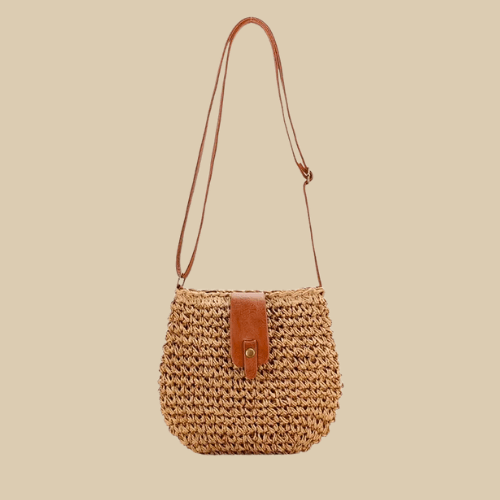 Straw Crossbody Bag for Women, Woven Summer Purse with Easy Strap
