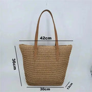 Straw Crossbody Bag for Women, Woven Summer Purse with Easy Strap in Beige, styled as a SheSelects summer accessory