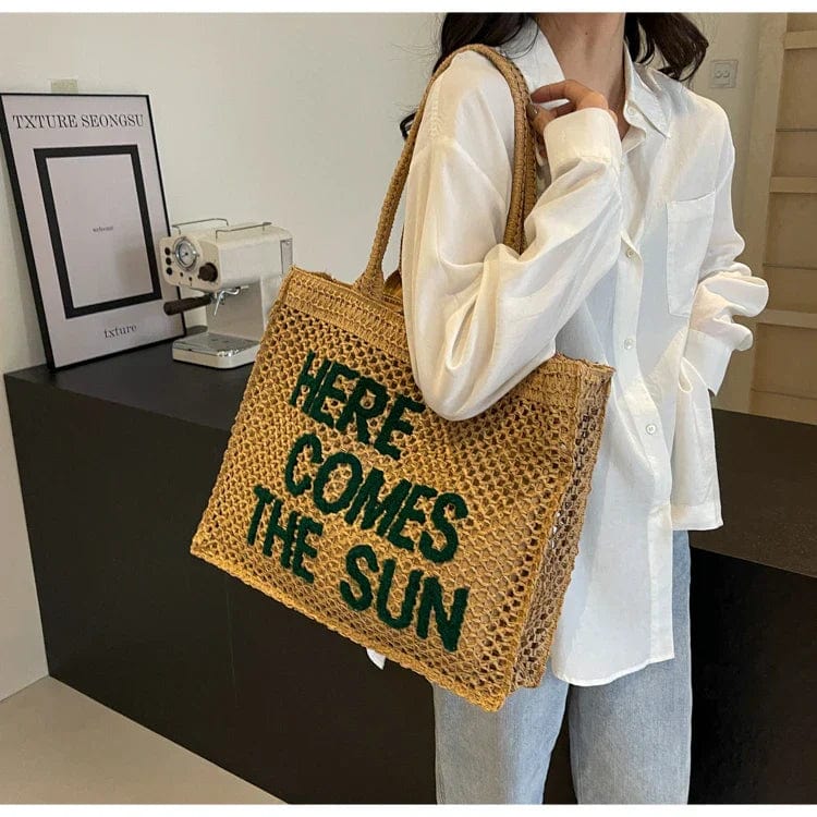 Straw Tote Bag for Women, Woven Summer Beach and Vacation Purse