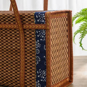 Straw Basket Bag for Women, Beach Vacation and Market Purse, styled as a SheSelects summer accessory