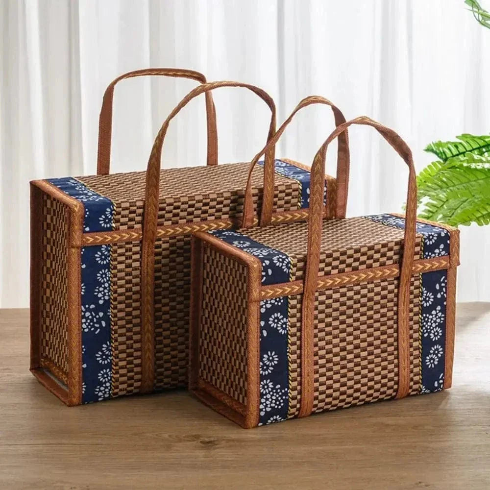 Straw Basket Bag for Women, Beach Vacation and Market Purse