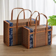 Straw Basket Bag for Women, Beach Vacation and Market Purse, styled as a SheSelects summer accessory