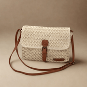 Straw Beach Bag for Women, Lightweight Summer Vacation Purse in Khaki, styled as a SheSelects summer accessory