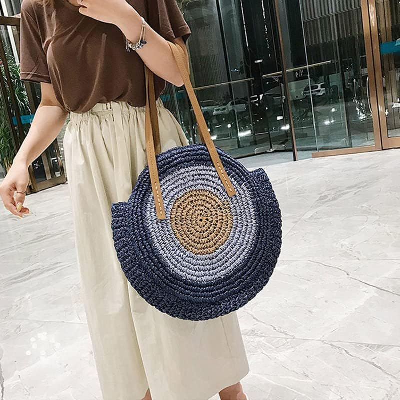 Straw Tote Bag for Women, Woven Summer Beach and Vacation Purse in Beige, styled as a SheSelects summer accessory