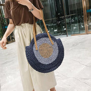 Straw Tote Bag for Women, Woven Summer Beach and Vacation Purse in Beige, styled as a SheSelects summer accessory